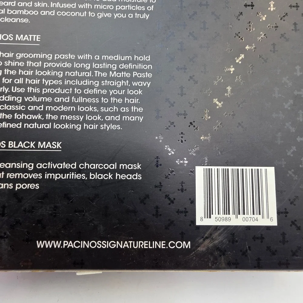 Pacinos Signature Line 3pc Set Beard Face Scrub Matte Paste Mask Grooming N4